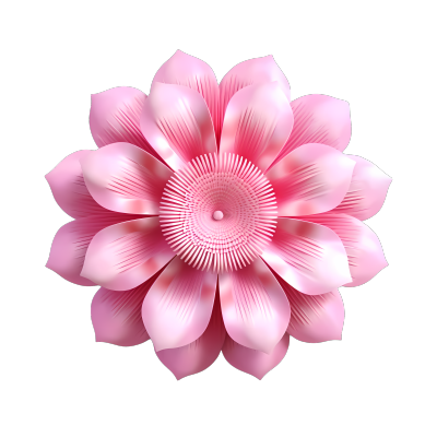 3D立体粉色花朵PNG素材