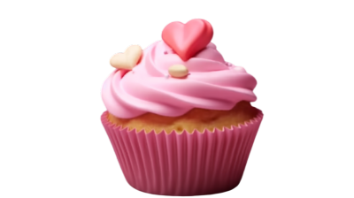 粉色爱心装饰蛋糕图形素材