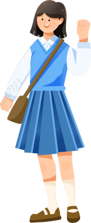 中学校服短裙女孩加油PNG高清图形素材