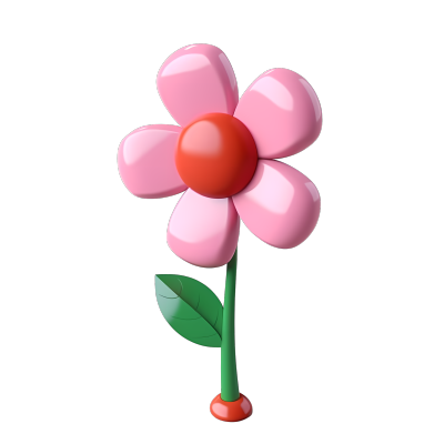 创意粉色花朵透明图形素材