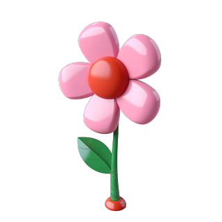 创意粉色花朵透明图形素材