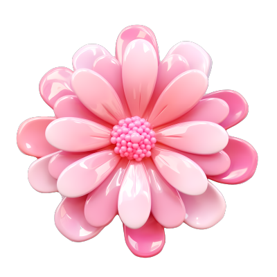 光泽感粉色花朵PNG插画