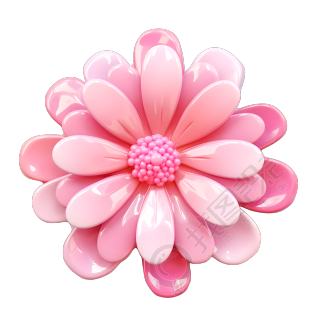 光泽感粉色花朵PNG插画