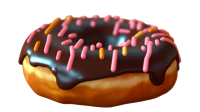 3D立体彩色糖霜甜甜圈插画