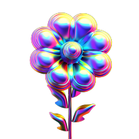 3D立体彩色小花插画