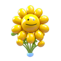 3D立体卡通花艺气球素材