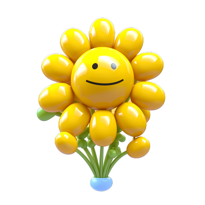 3D立体卡通花艺气球素材