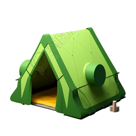 绿色荧光帐篷PNG素材