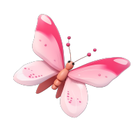 3D立体粉色蝴蝶插画