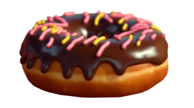 美味的彩色糖霜巧克力甜甜圈素材