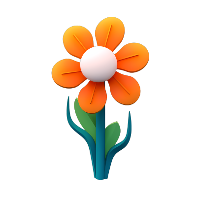 橙色花朵创意设计素材