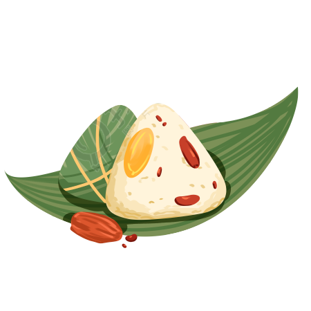 香喷喷的红枣粽子插画