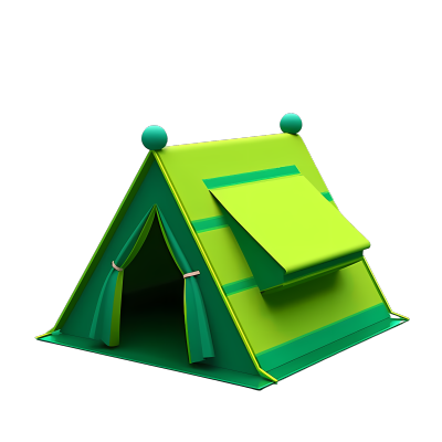 3D立体夏日露营帐篷素材 