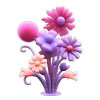 花束立体造型PNG素材