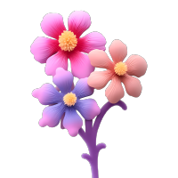 3D立体卡通花束PNG图形素材