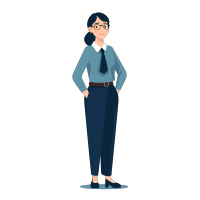 可商用戴眼镜的女老师插画