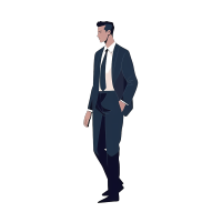 帅气的商务男生插画PNG图形素材