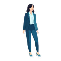 手绘亚洲女老师插画元素
