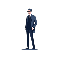手绘戴眼镜的男生商务插画