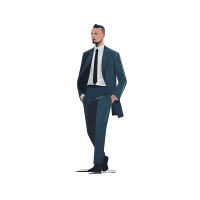 透明背景手绘成功人士插画