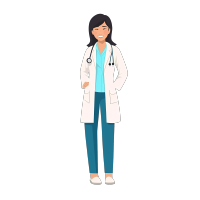 穿医生服的女医师插画
