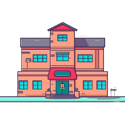 简约卡通学校建筑PNG图形素材