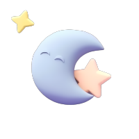透明背景可爱月亮星星插画