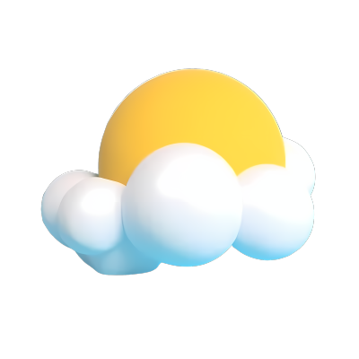 可爱立体多云天气图标PNG素材