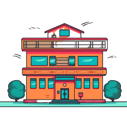卡通校园建筑可商用素材