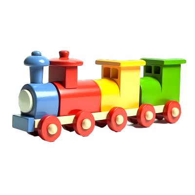 卡通小火车玩具3D模型素材