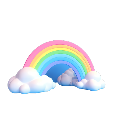 创意设计彩虹云朵可商用PNG