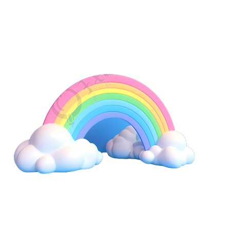 创意设计彩虹云朵可商用PNG
