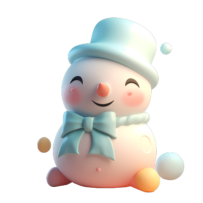 微笑的小雪人玩具立体图形素材