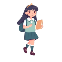 简约卡通女学生PNG图形素材