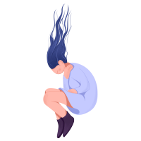 往下坠落的女孩心理问题插画