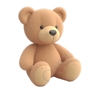软萌毛绒熊玩具3D立体素材