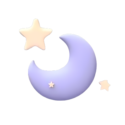 紫色月亮黄色星星商用插画