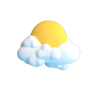透明背景太阳云朵立体PNG素材