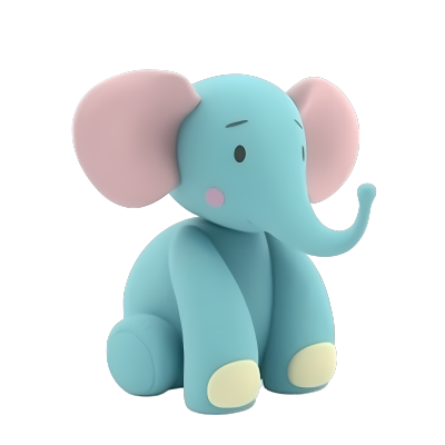 软萌可爱的小象玩具PNG素材