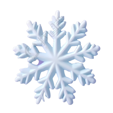 3D立体雪花图案PNG素材