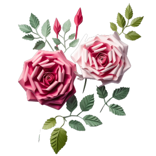多彩玫瑰花创意剪纸艺术素材