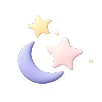 手绘月亮星星3D素材