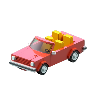 创意红色小汽车玩具PNG素材