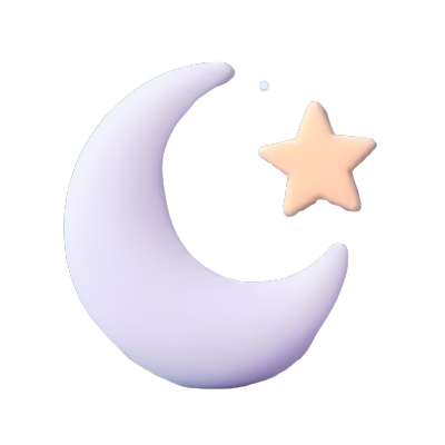 3D立体星星月亮插画素材