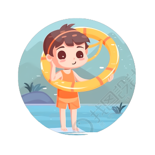 儿童游泳圈PNG透明背景图形素材