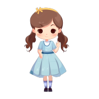手绘优雅的小女生PNG素材