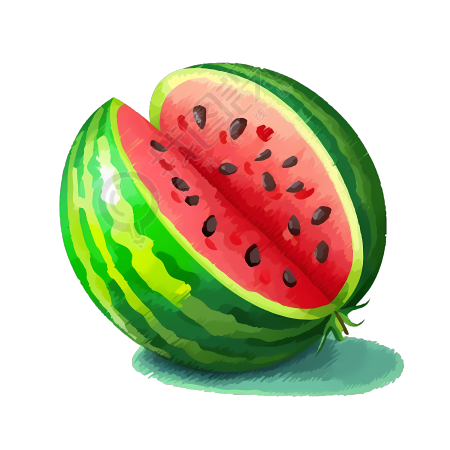 手绘夏季水果西瓜插画