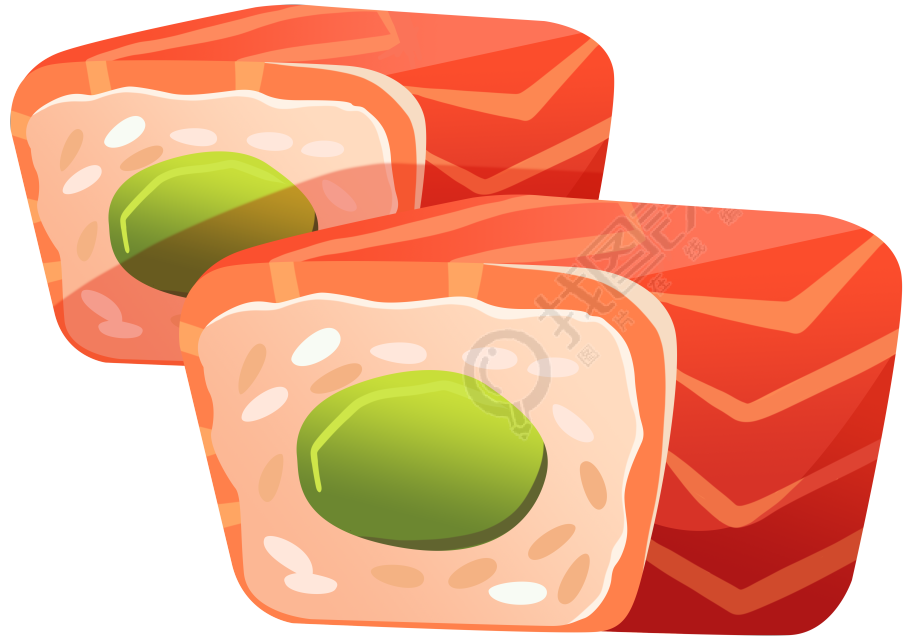 美味三文鱼寿司插画