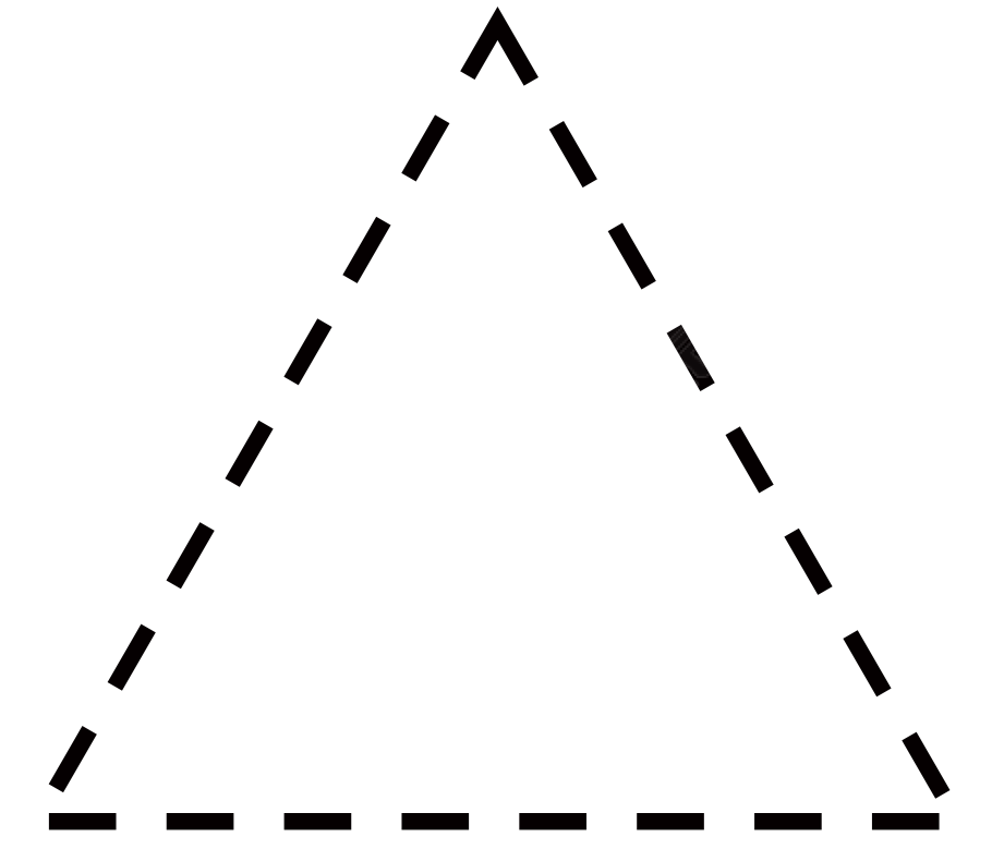 三角形虚线边框商用插画素材