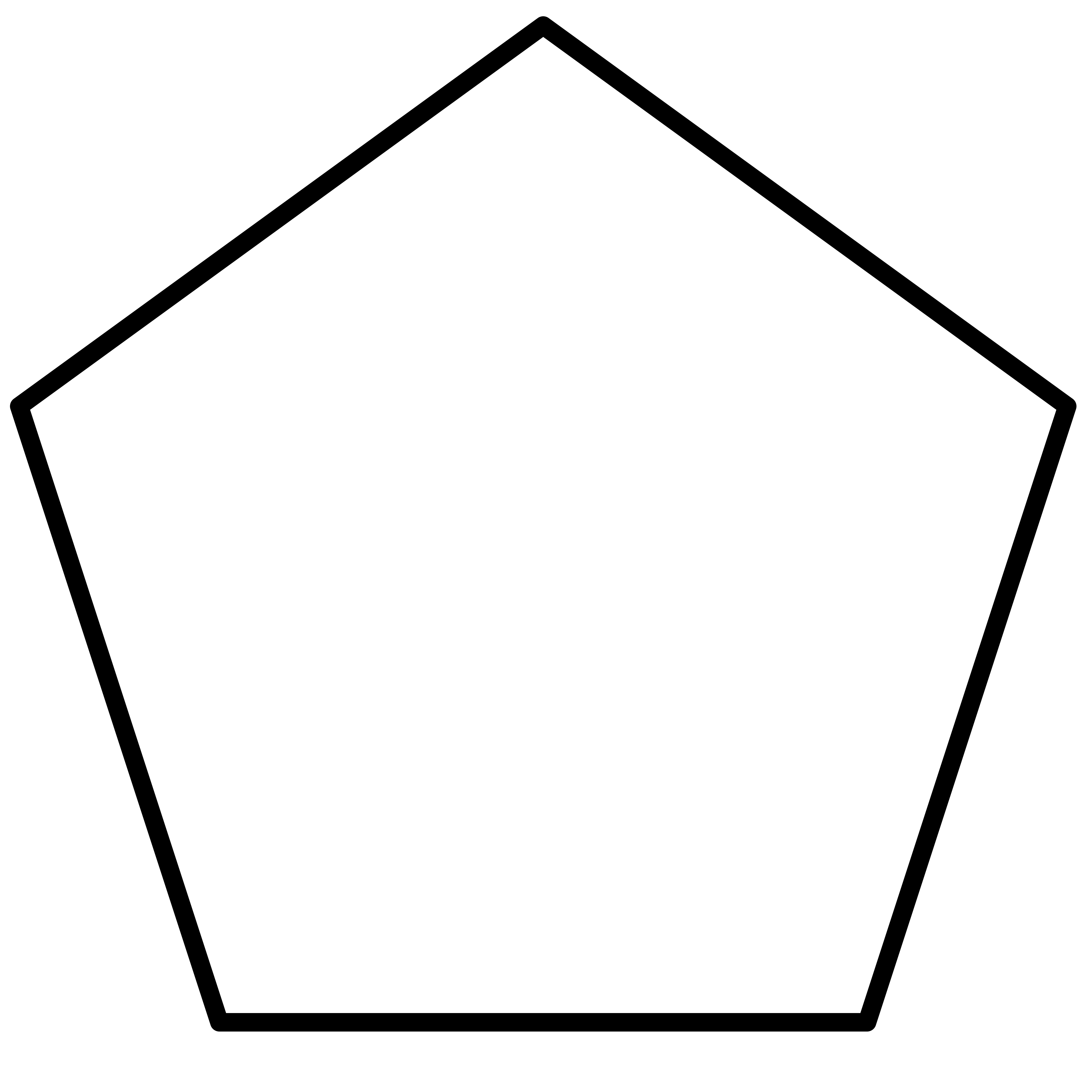 实用性透明背景五边形实线边框元素